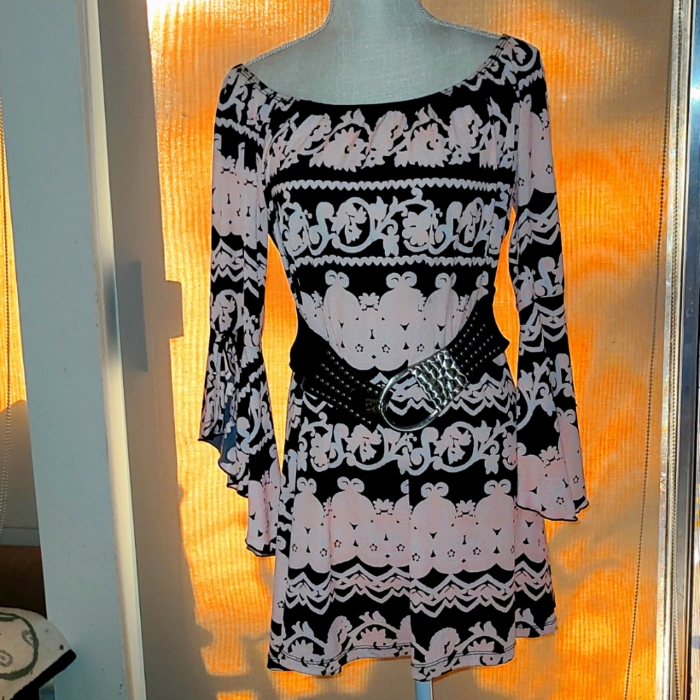 Pink & black Maxi dress M